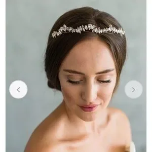 NWT Sterling Silver Delphina Halo Hair Comb Crystal bridal headband - Champagne bubbles crystal halo  main image 3